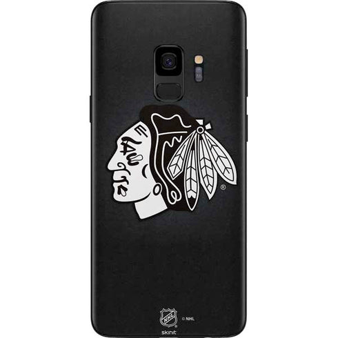 NHL Chicago Blackhawks Black Background Galaxy S9 Skin